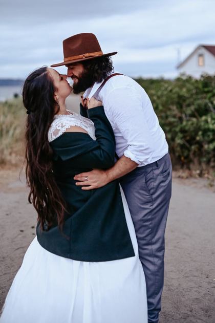 Kiss on a Puget Sound beach