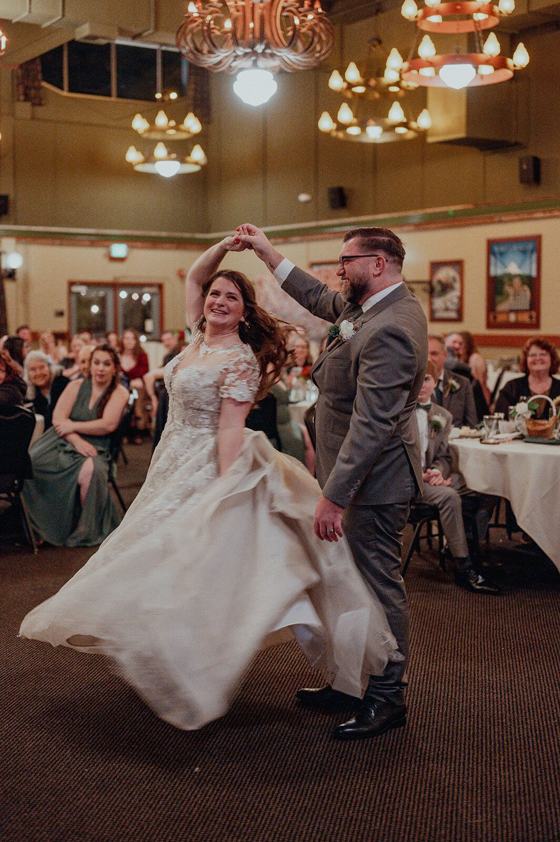 Dancers spinning on a reception floor